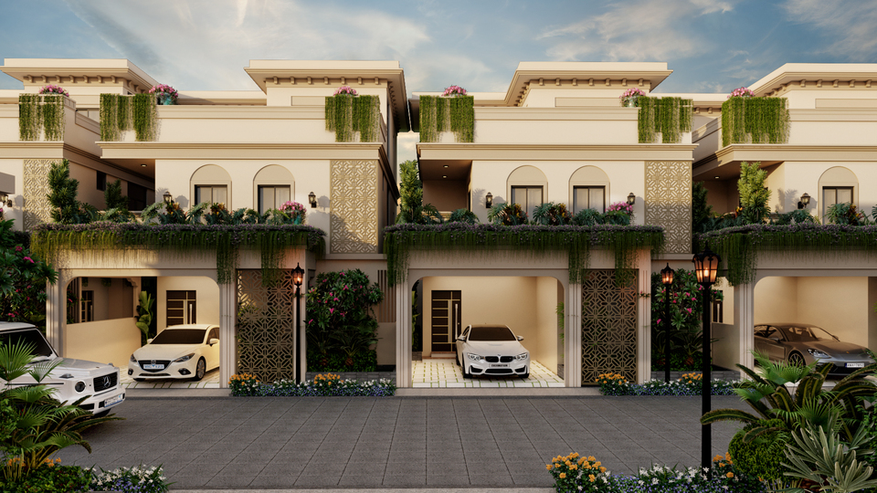 Villa side elevation