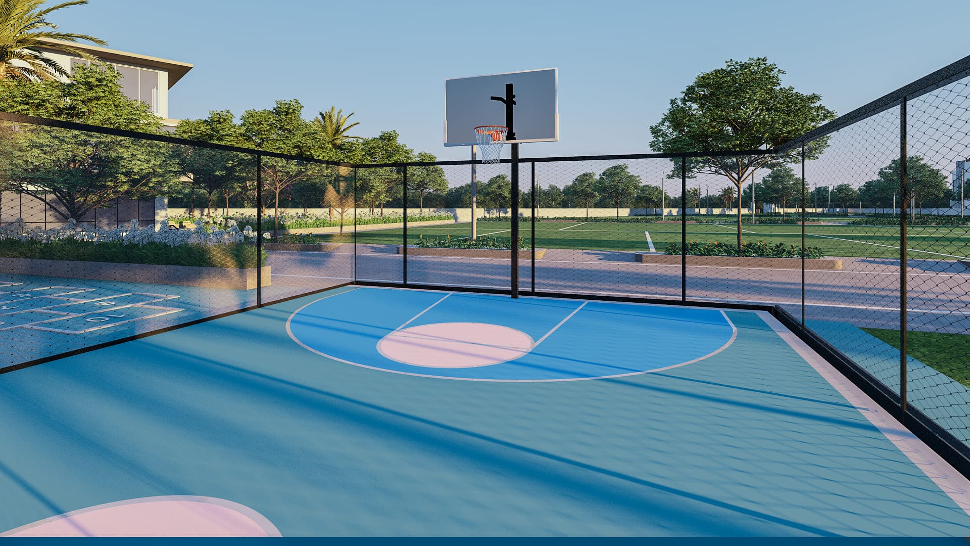 Half basketball court