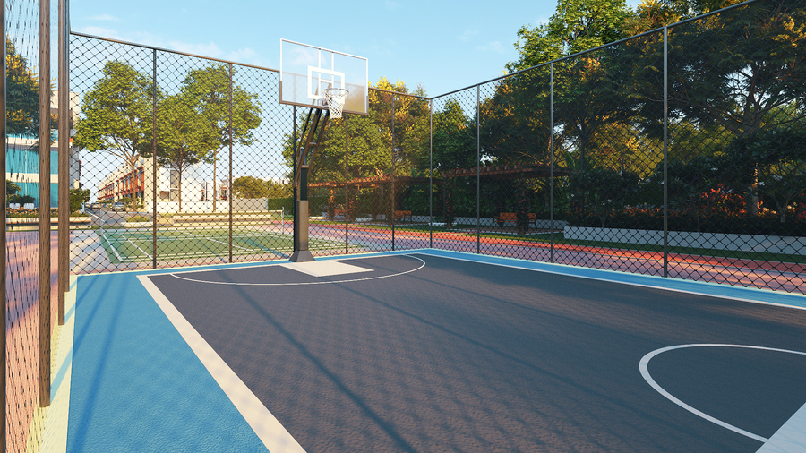 Half basketball court