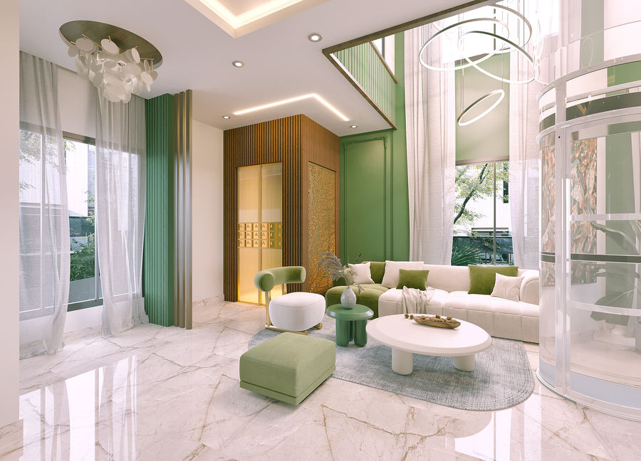 Inside the villa — living hall